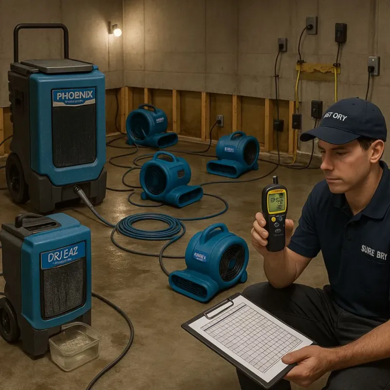 Structural Drying and Dehumidification process in Saint Martin Parish, LA